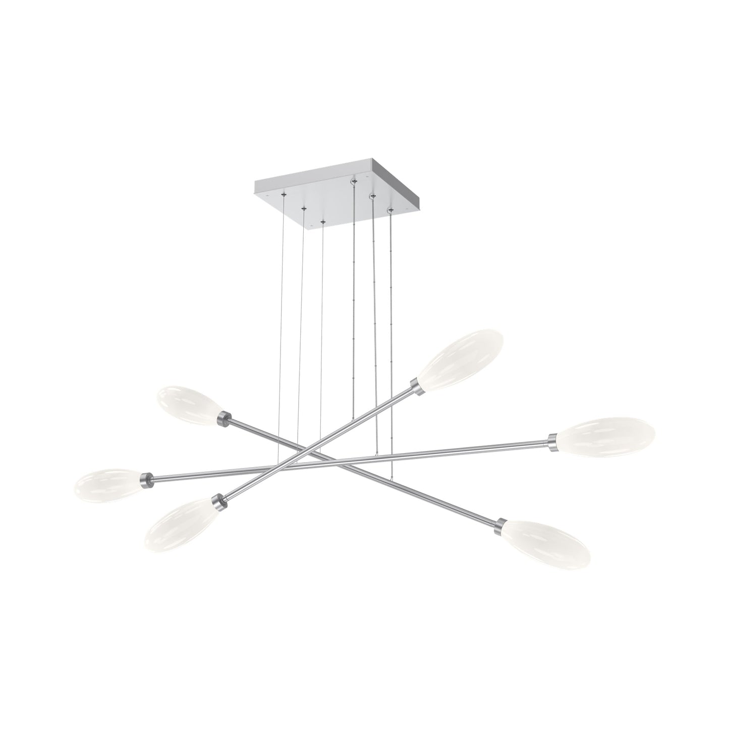 Fiori Triple Moda Linear LED Chandelier in Classic Silver.