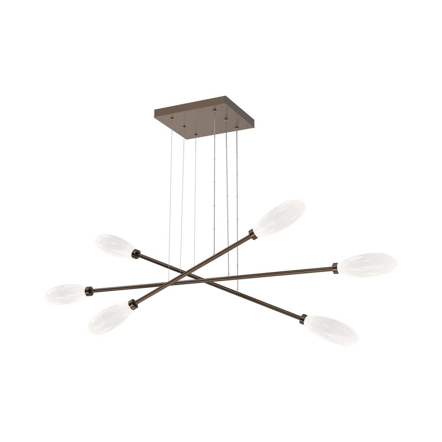 Fiori Triple Moda Linear LED Chandelier in Flat Bronze.