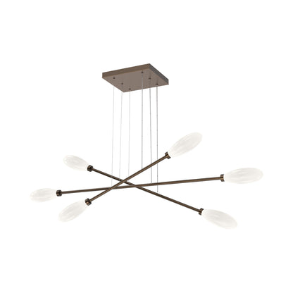 Fiori Triple Moda Linear LED Chandelier in Flat Bronze.