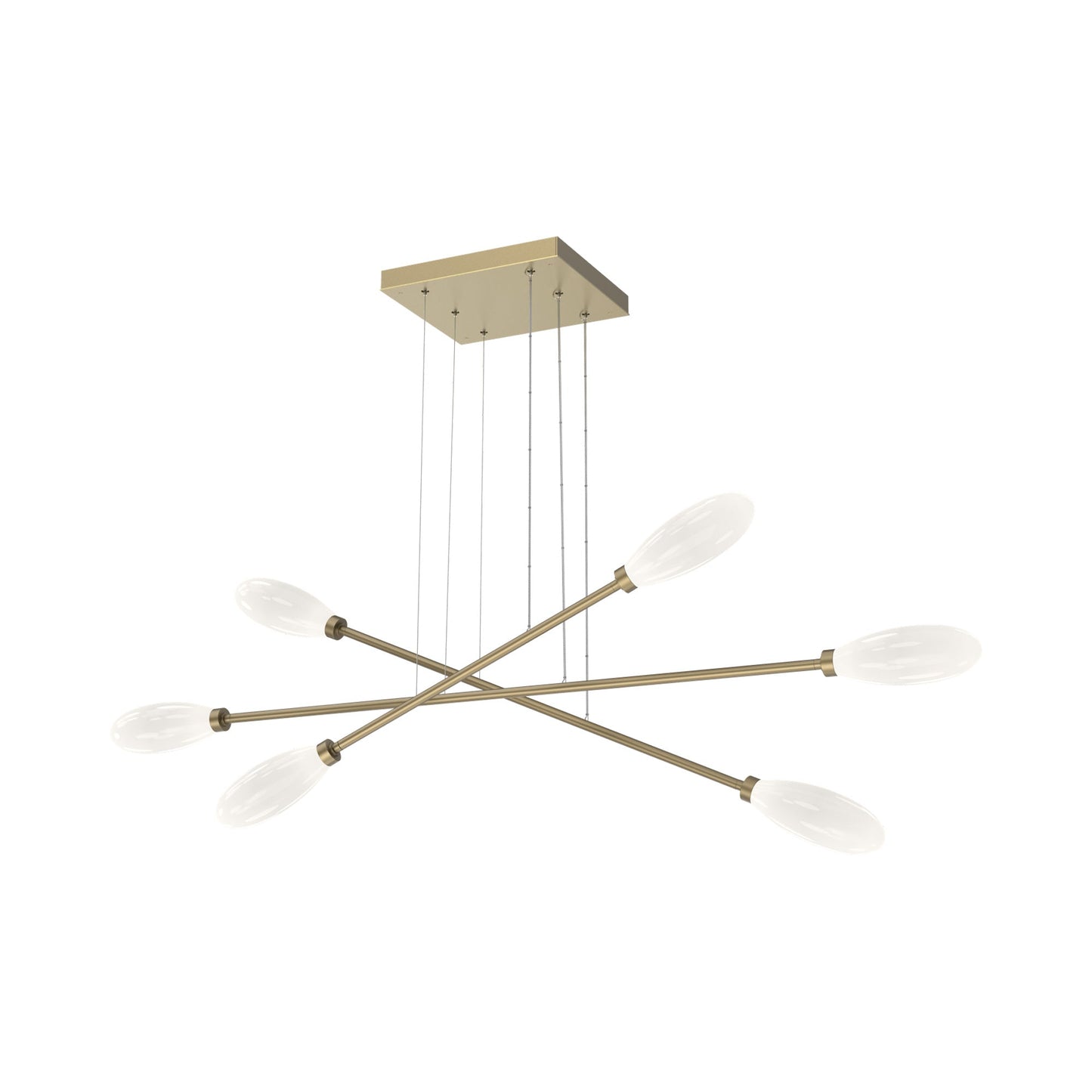 Fiori Triple Moda Linear LED Chandelier in Gilded Brass.