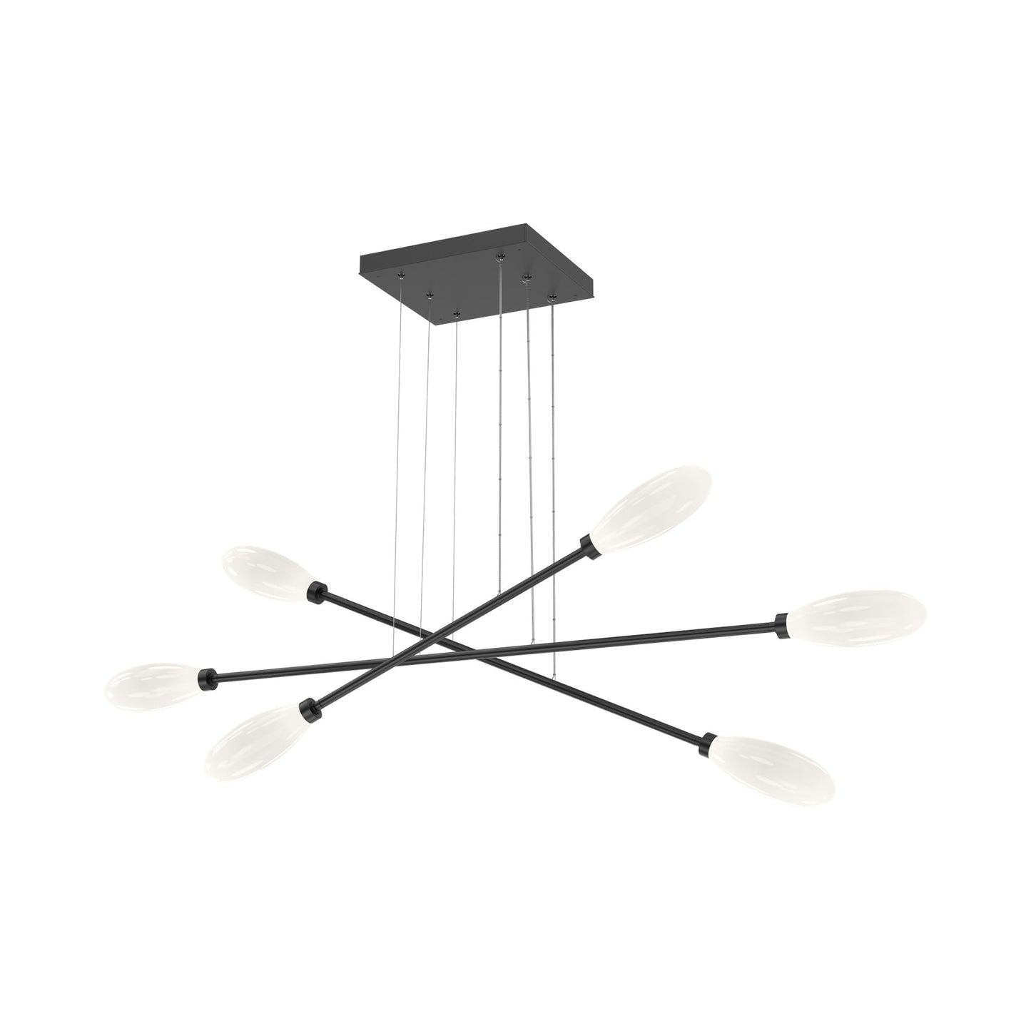 Fiori Triple Moda Linear LED Chandelier in Matte Black.