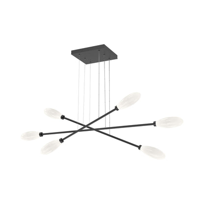 Fiori Triple Moda Linear LED Chandelier in Matte Black.