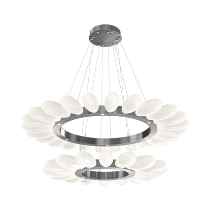 Fiori Two-Tier Radial Ring LED Chandelier in Gunmetal.