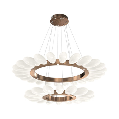 Fiori Two-Tier Radial Ring LED Chandelier in Oil Rubbed Bronze.