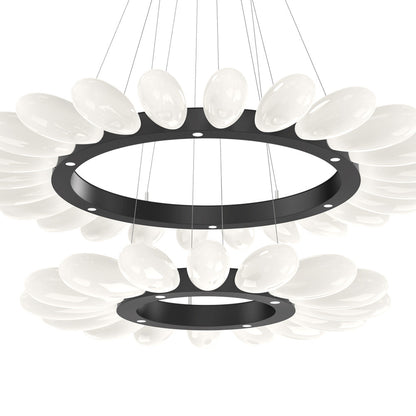 Fiori Two-Tier Radial Ring LED Chandelier in Detail.