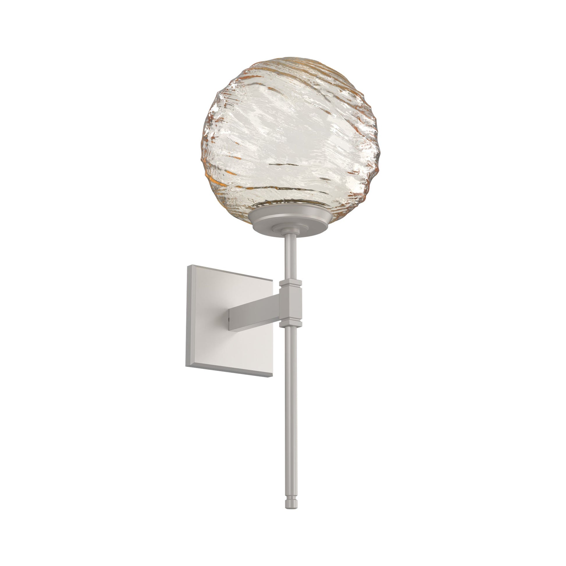 Gaia Belvedere LED Wall Light in Beige Silver/Amber Blown Glass.
