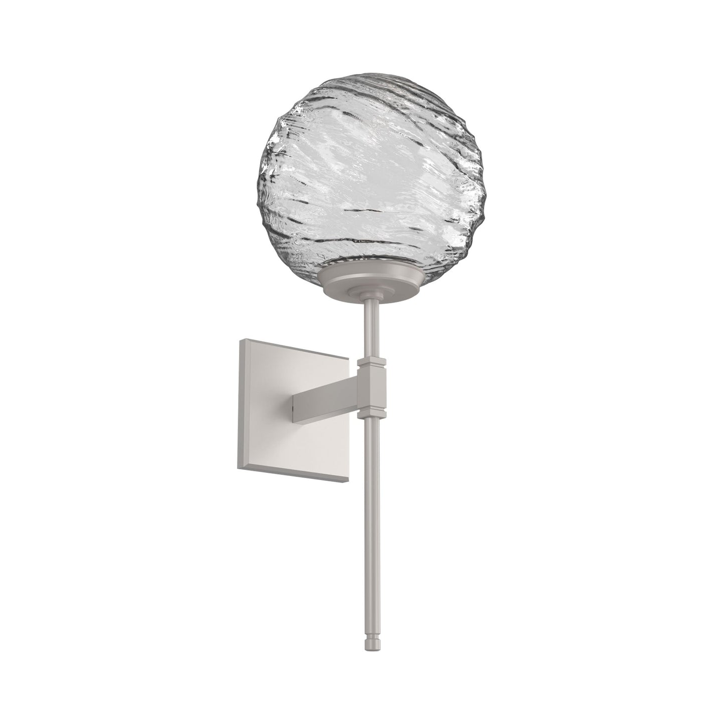 Gaia Belvedere LED Wall Light in Beige Silver/Clear Blown Glass.