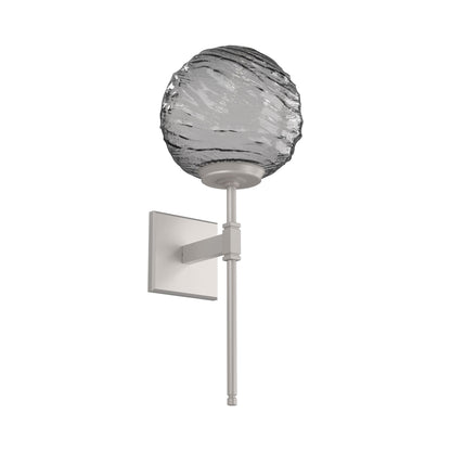 Gaia Belvedere LED Wall Light in Beige Silver/Smoke Blown Glass.
