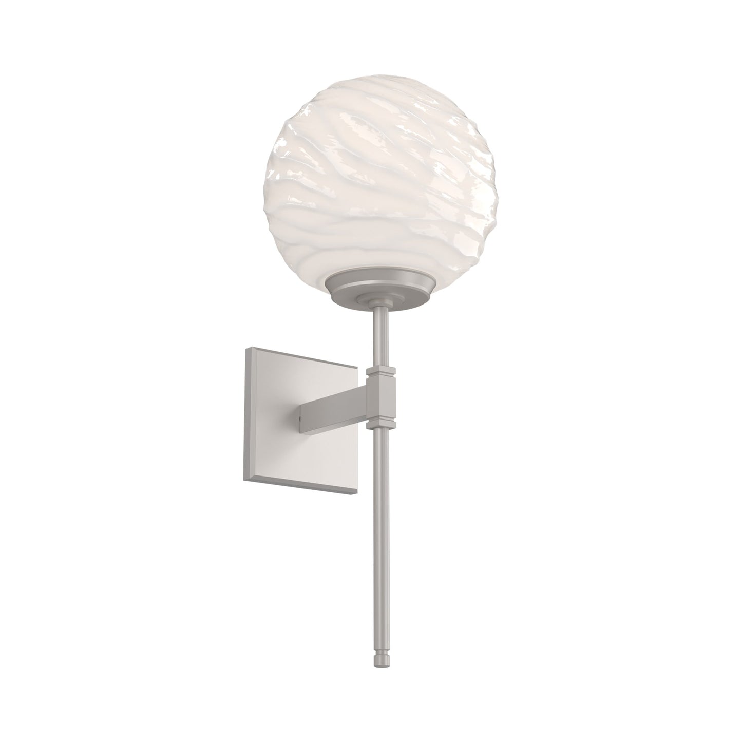 Gaia Belvedere LED Wall Light in Beige Silver/White Blown Glass.