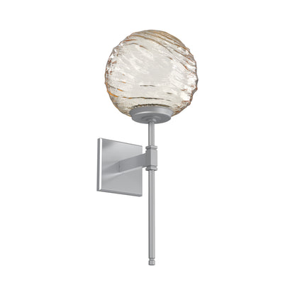 Gaia Belvedere LED Wall Light in Classic Silver/Amber Blown Glass.
