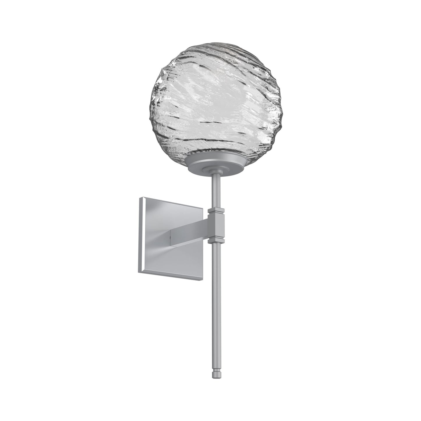 Gaia Belvedere LED Wall Light in Classic Silver/Clear Blown Glass.