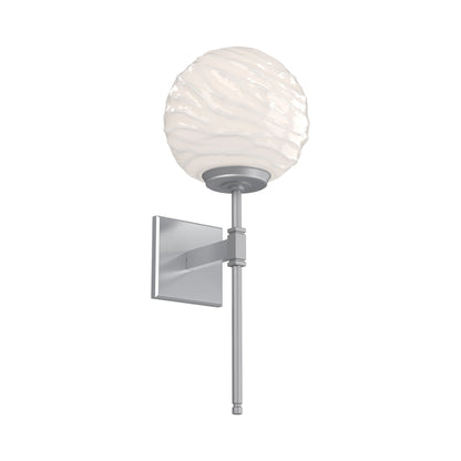 Gaia Belvedere LED Wall Light in Classic Silver/White Blown Glass.