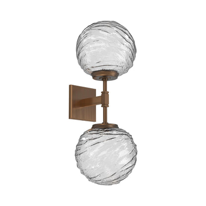 Gaia Double LED Wall Light in Oil Rubbed Bronze/Clear Blown Glass.