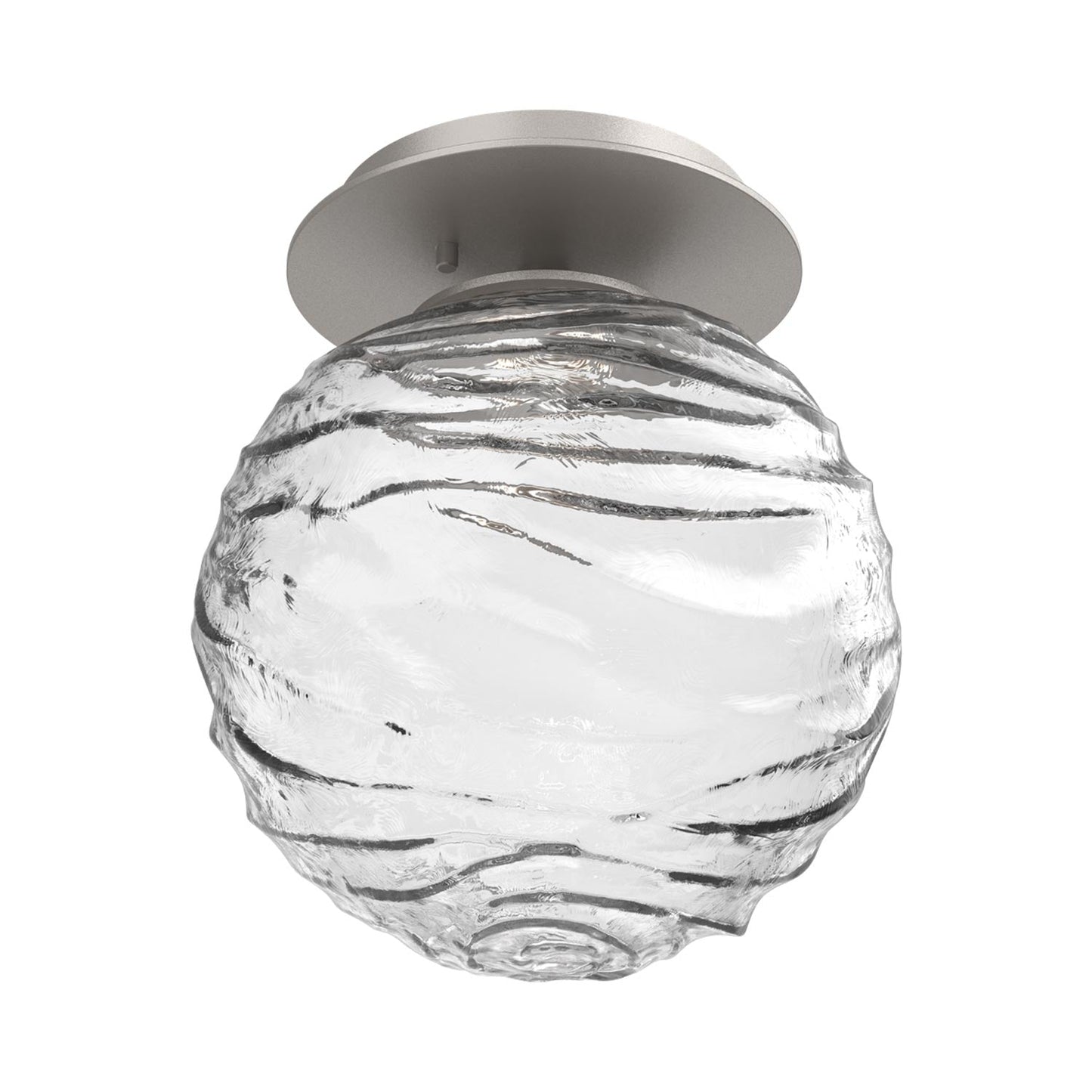 Gaia LED Ceiling / Wall Light in Beige Silver/Clear Blown Glass.