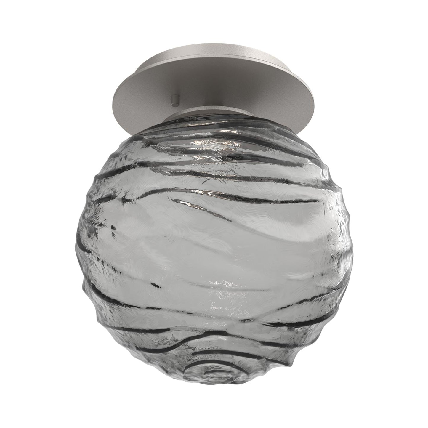 Gaia LED Ceiling / Wall Light in Beige Silver/Smoke Blown Glass.