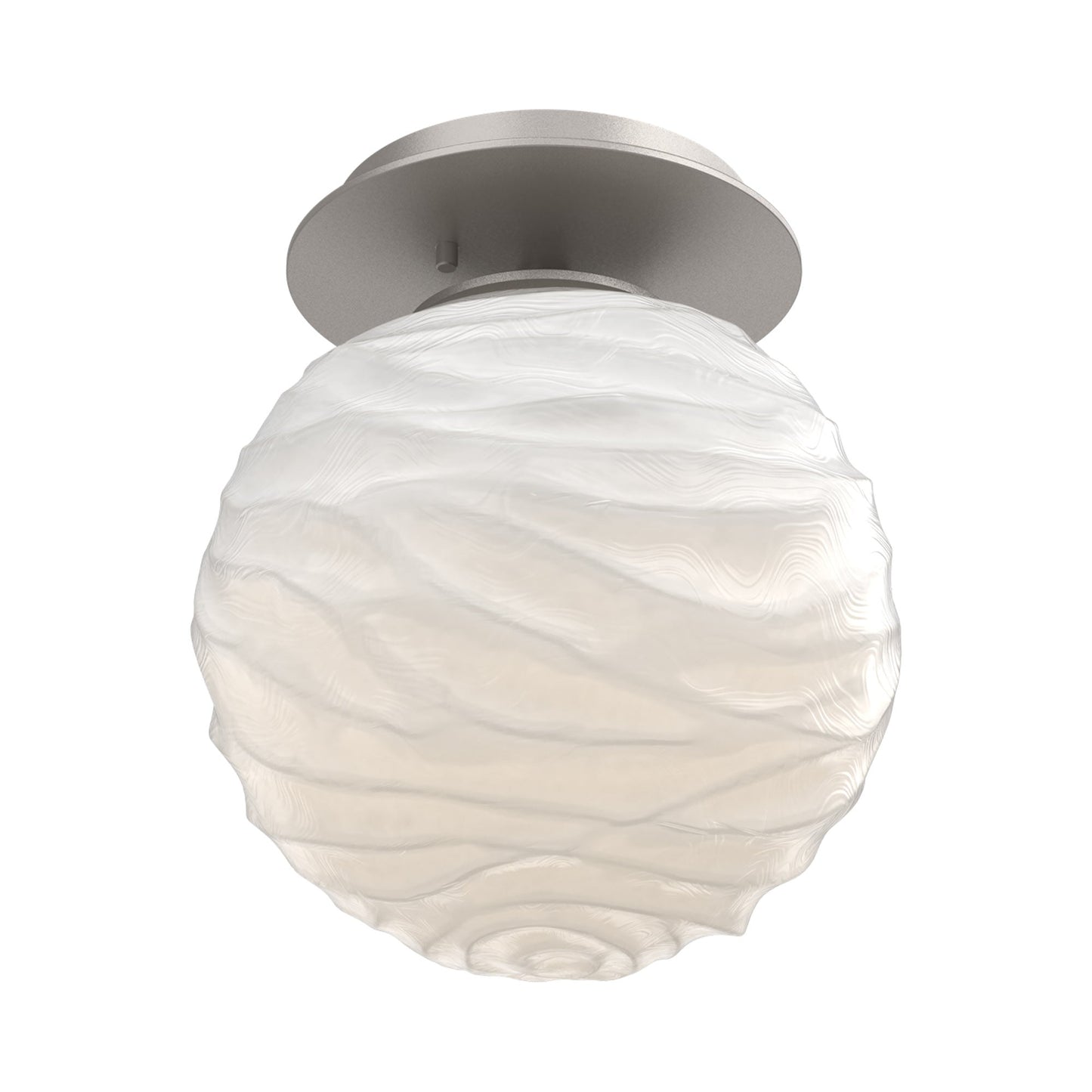 Gaia LED Ceiling / Wall Light in Beige Silver/White Blown Glass.