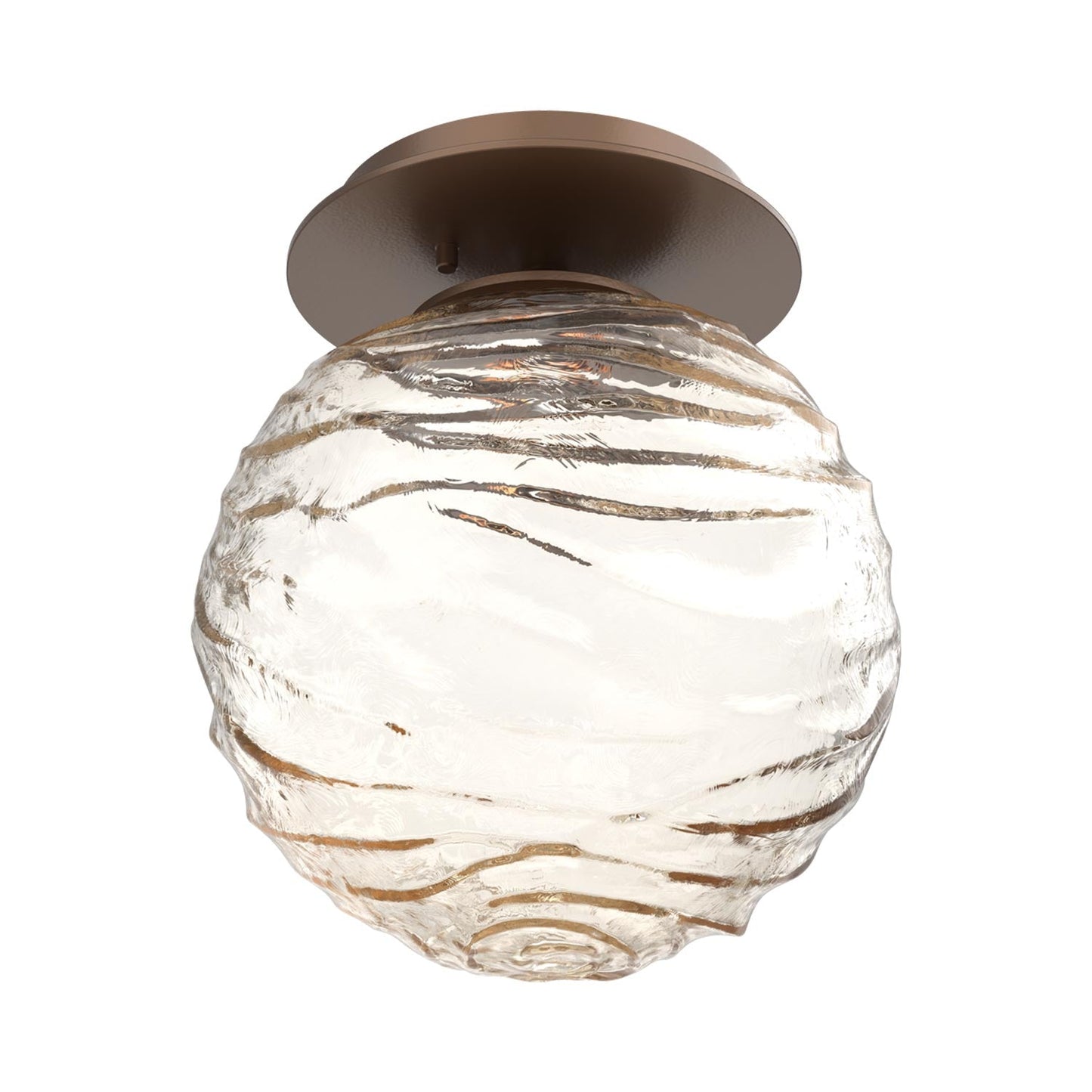 Gaia LED Ceiling / Wall Light in Burnished Bronze/Amber Blown Glass.