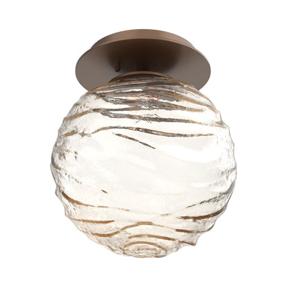 Gaia LED Ceiling / Wall Light in Burnished Bronze/Amber Blown Glass.