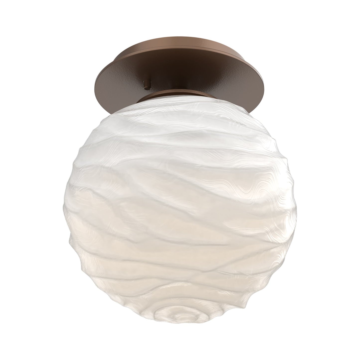 Gaia LED Ceiling / Wall Light in Burnished Bronze/White Blown Glass.