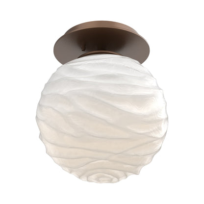 Gaia LED Ceiling / Wall Light in Burnished Bronze/White Blown Glass.