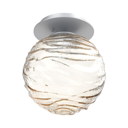 Gaia LED Ceiling / Wall Light in Classic Silver/Amber Blown Glass.