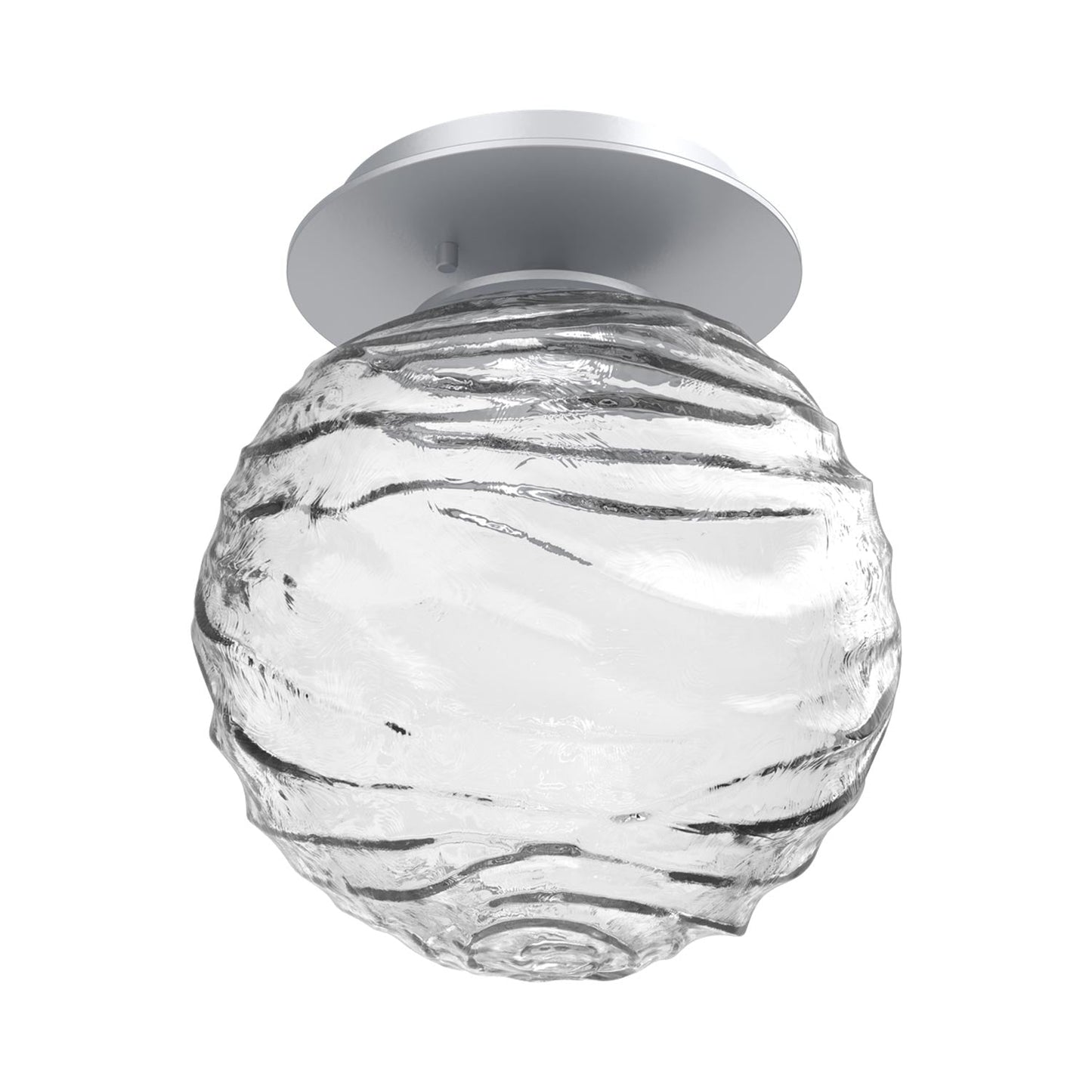 Gaia LED Ceiling / Wall Light in Classic Silver/Clear Blown Glass.