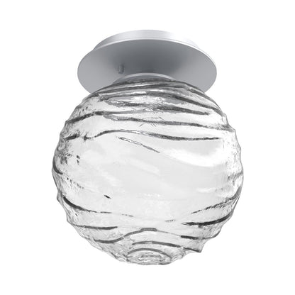 Gaia LED Ceiling / Wall Light in Classic Silver/Clear Blown Glass.