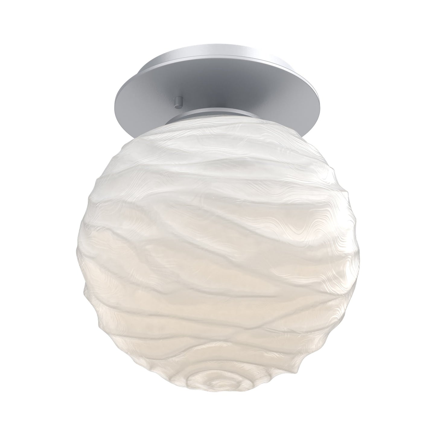 Gaia LED Ceiling / Wall Light in Classic Silver/White Blown Glass.