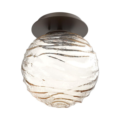 Gaia LED Ceiling / Wall Light in Flat Bronze/Amber Blown Glass.