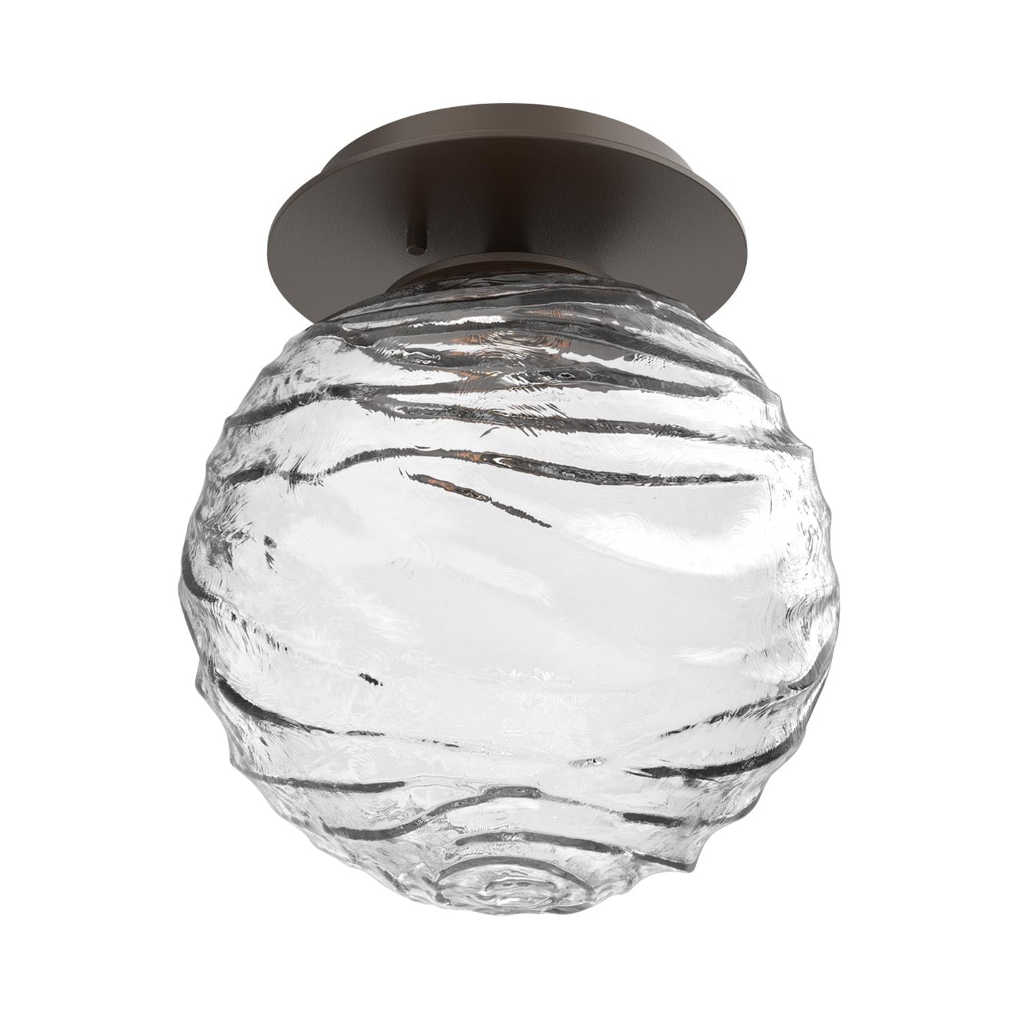 Gaia LED Ceiling / Wall Light in Flat Bronze/Clear Blown Glass.