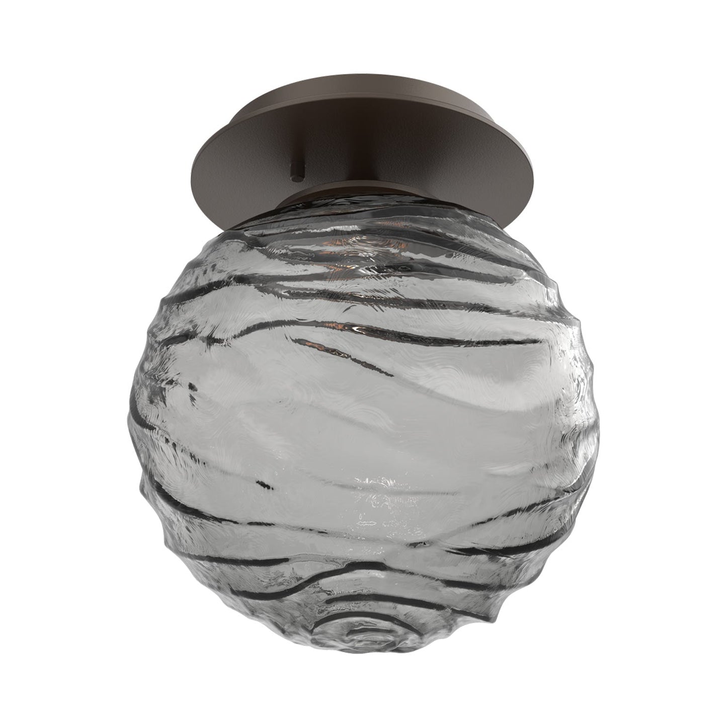 Gaia LED Ceiling / Wall Light in Flat Bronze/Smoke Blown Glass.