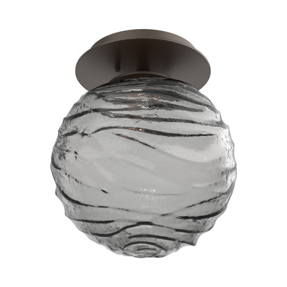 Gaia LED Ceiling / Wall Light in Flat Bronze/Smoke Blown Glass.