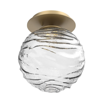 Gaia LED Ceiling / Wall Light in Gilded Brass/Clear Blown Glass.