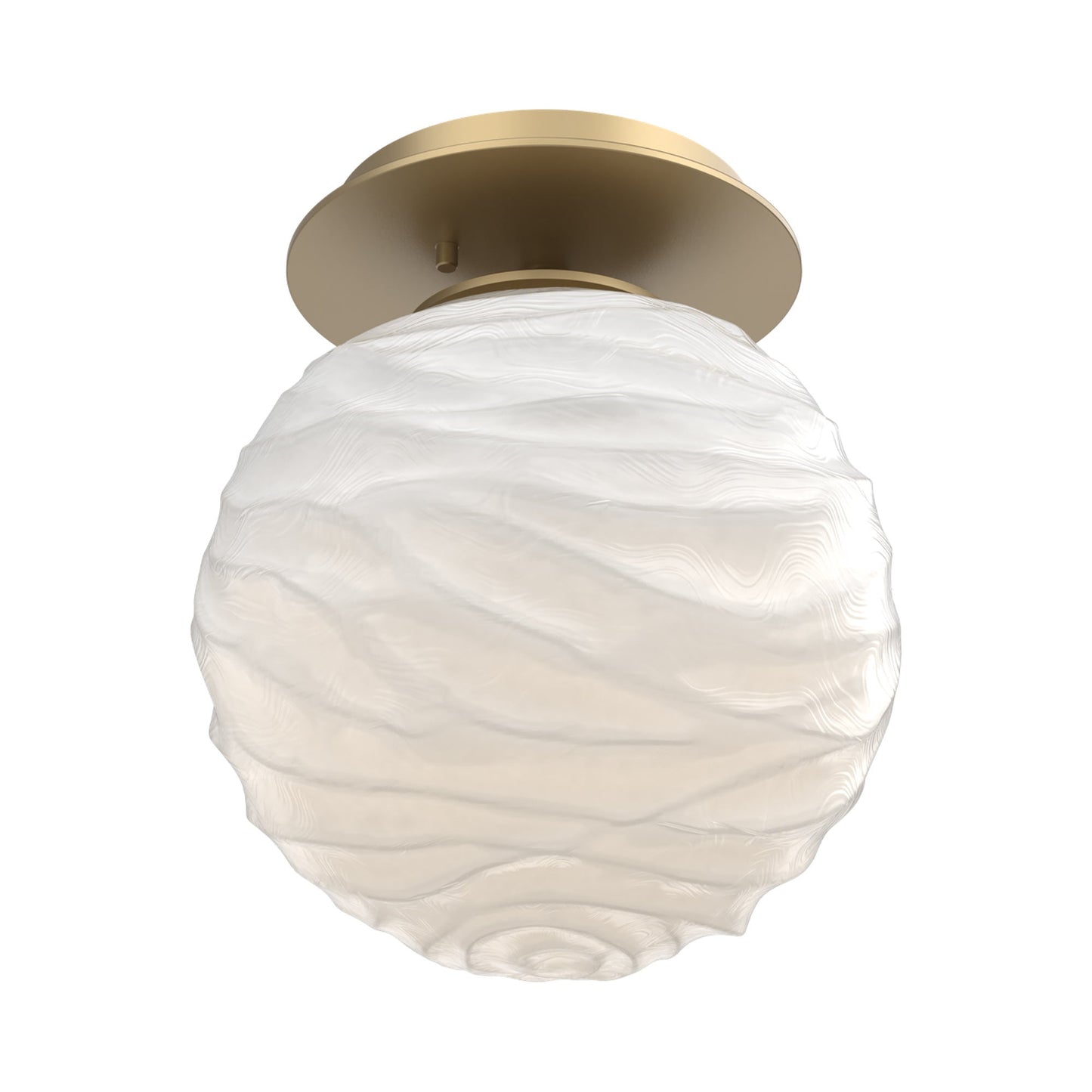 Gaia LED Ceiling / Wall Light in Gilded Brass/White Blown Glass.