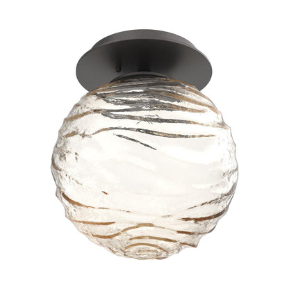 Gaia LED Ceiling / Wall Light in Graphite/Amber Blown Glass.