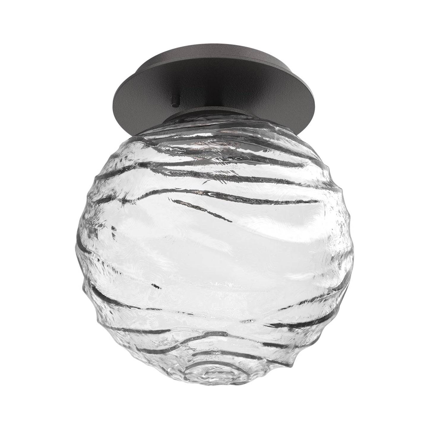 Gaia LED Ceiling / Wall Light in Graphite/Clear Blown Glass.
