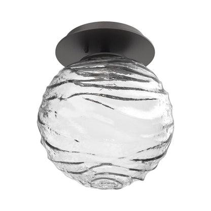 Gaia LED Ceiling / Wall Light in Graphite/Clear Blown Glass.