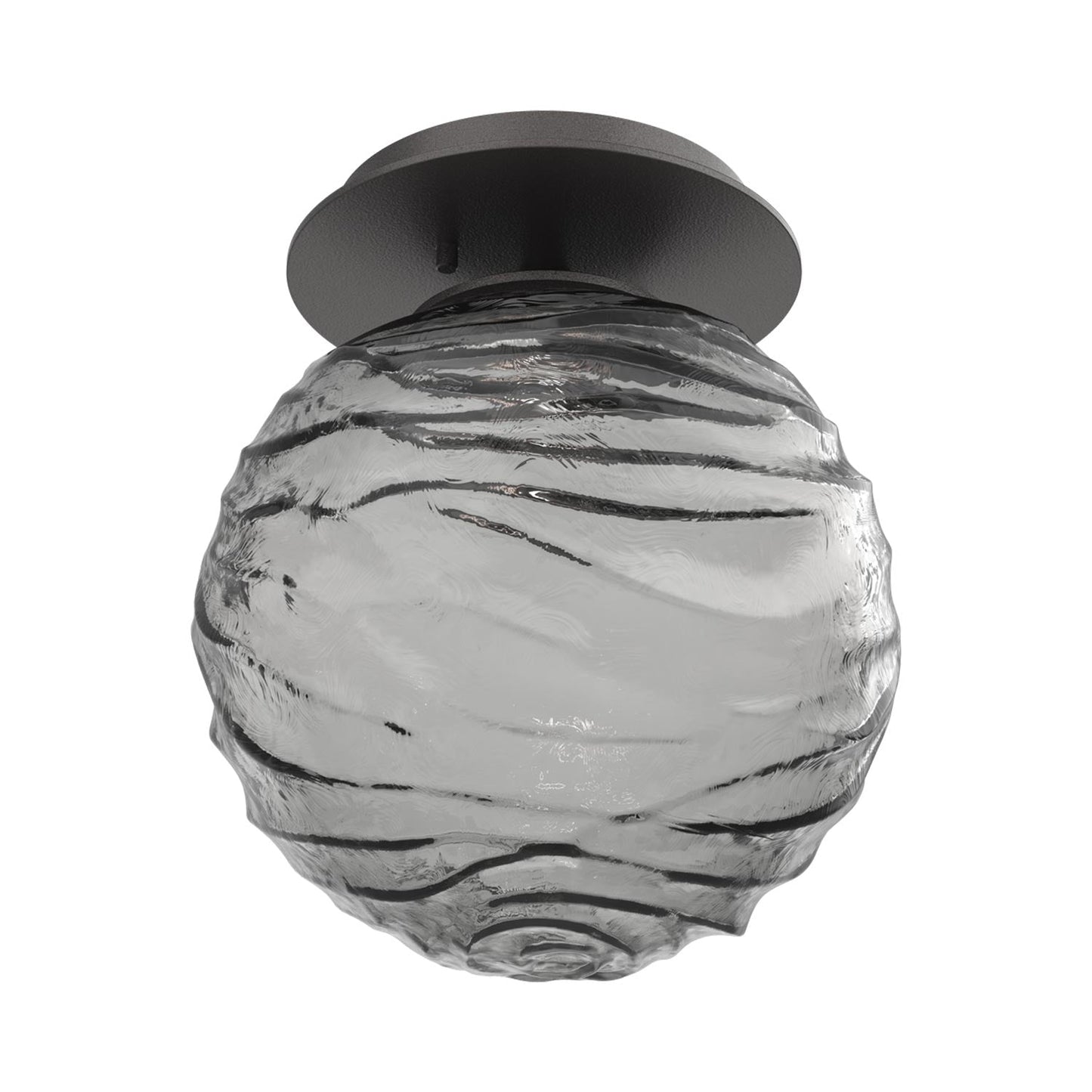 Gaia LED Ceiling / Wall Light in Graphite/Smoke Blown Glass.