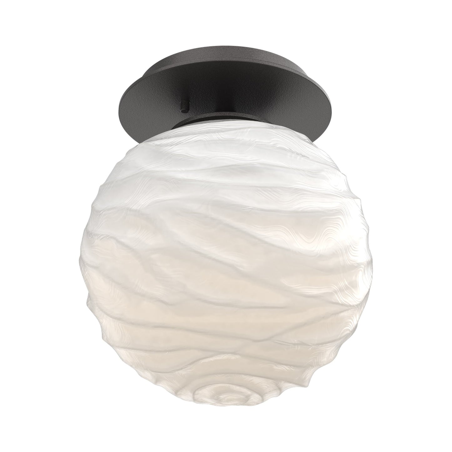 Gaia LED Ceiling / Wall Light in Graphite/White Blown Glass.
