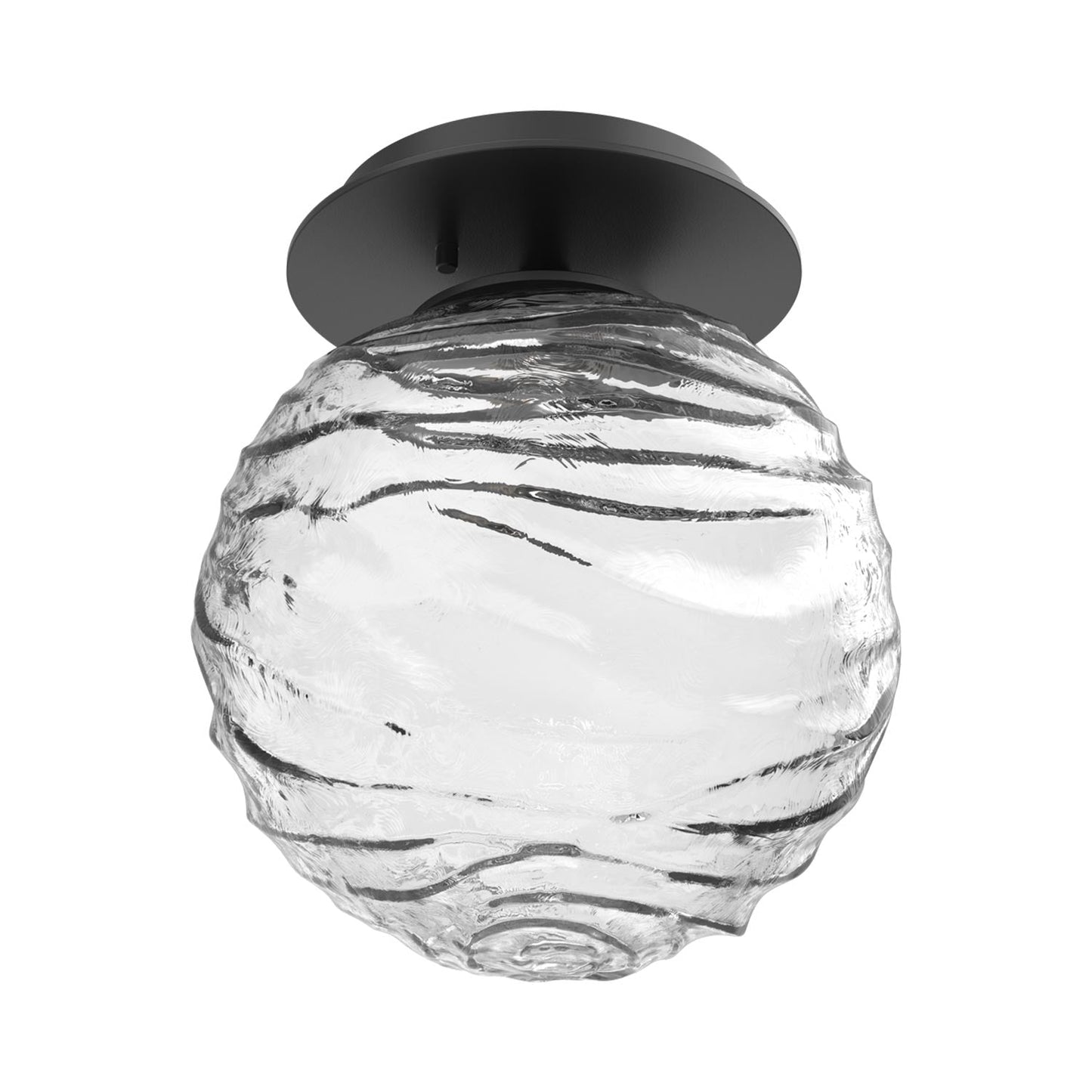 Gaia LED Ceiling / Wall Light in Matte Black/Clear Blown Glass.