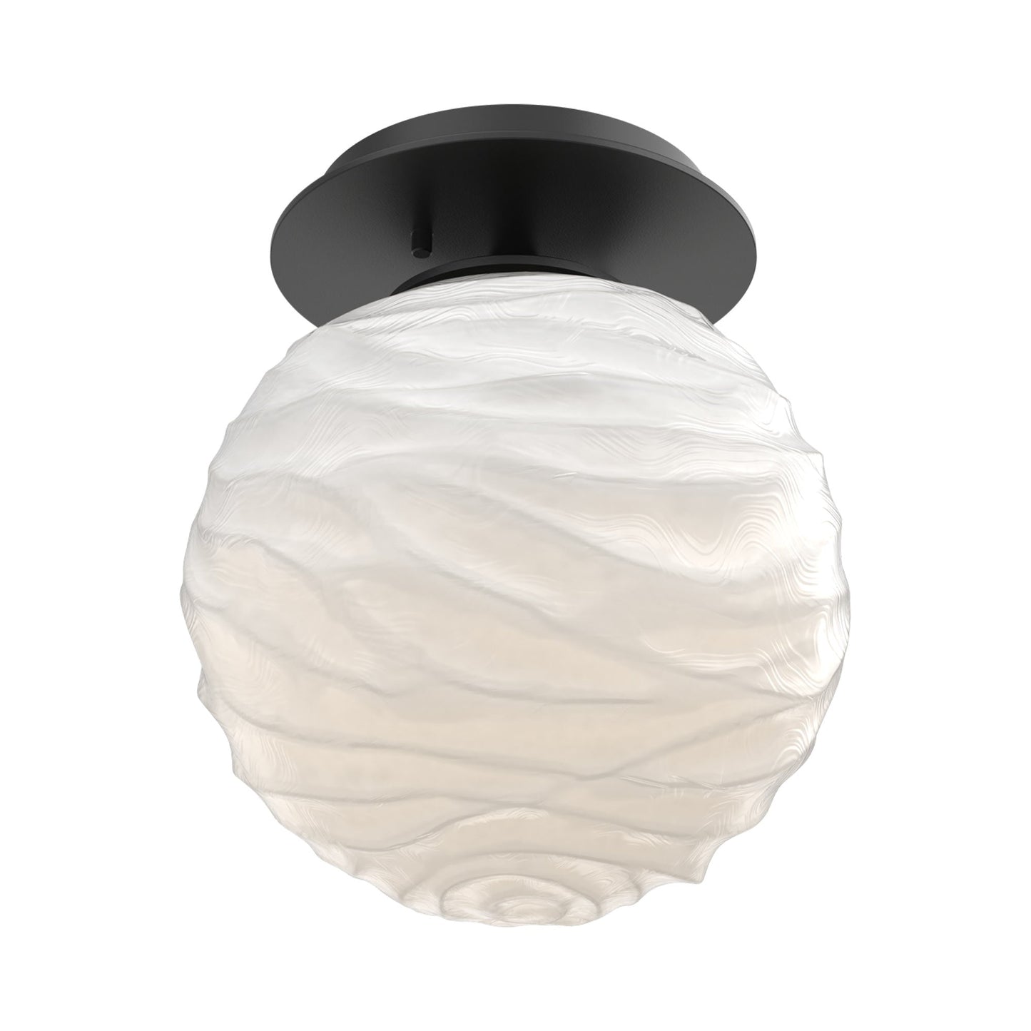 Gaia LED Ceiling / Wall Light in Matte Black/White Blown Glass.