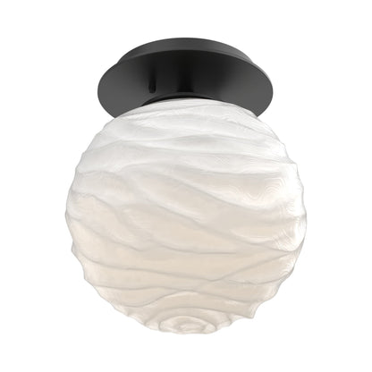 Gaia LED Ceiling / Wall Light in Matte Black/White Blown Glass.