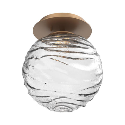 Gaia LED Ceiling / Wall Light in Novel Brass/Clear Blown Glass.