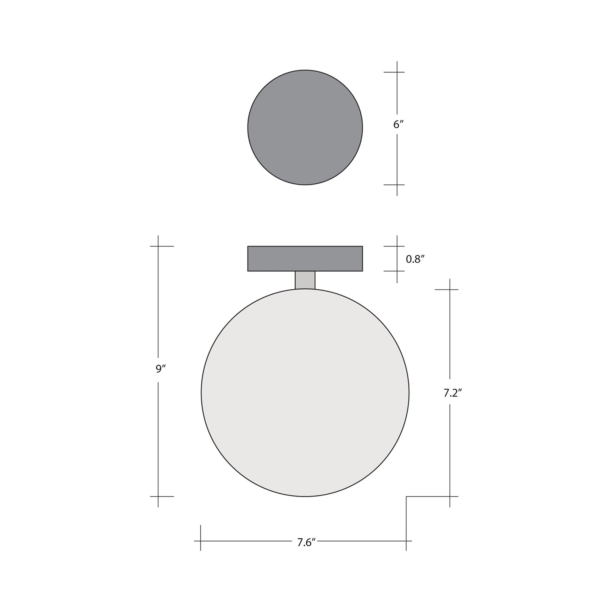 Gaia LED Ceiling / Wall Light - line drawing.