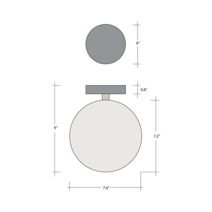 Gaia LED Ceiling / Wall Light - line drawing.