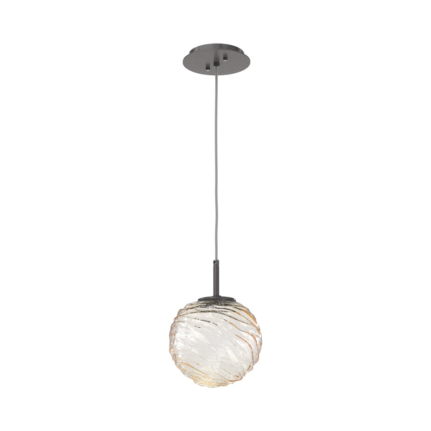 Gaia LED Pendant Light in Graphite/Amber (Medium).