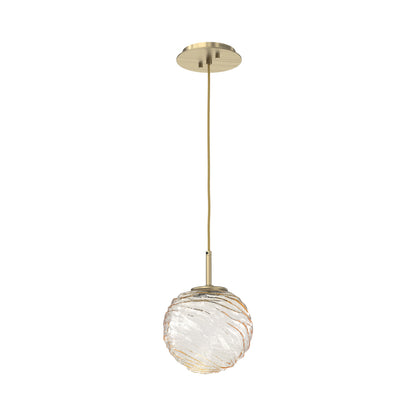 Gaia LED Pendant Light in Heritage Brass/Amber (Medium).