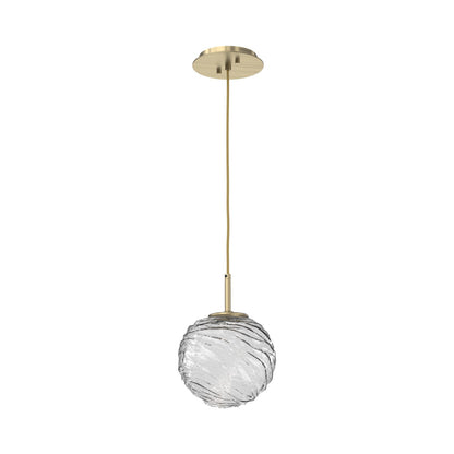 Gaia LED Pendant Light in Heritage Brass/Clear (Medium).