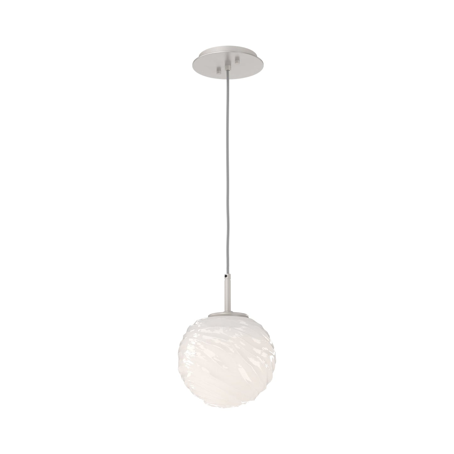 Gaia LED Pendant Light in Beige Silver/Opal White (Medium).