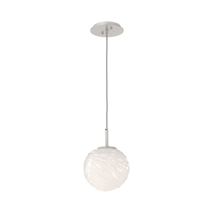 Gaia LED Pendant Light in Beige Silver/Opal White (Medium).